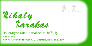 mihaly karakas business card